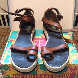 Flat ankle strap sandals